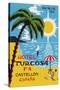 Luggage Label Advertising the Spanish Hotel Turcosa, Printed C.1962-null-Stretched Canvas