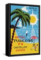 Luggage Label Advertising the Spanish Hotel Turcosa, Printed C.1962-null-Framed Stretched Canvas