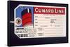 Luggage Ticket For the Cunard Line-null-Framed Stretched Canvas