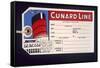 Luggage Ticket For the Cunard Line-null-Framed Stretched Canvas