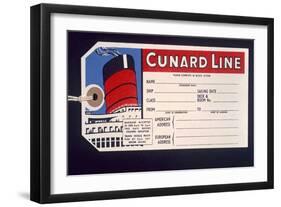 Luggage Ticket For the Cunard Line-null-Framed Giclee Print