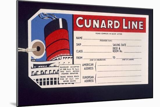 Luggage Ticket For the Cunard Line-null-Mounted Giclee Print