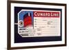 Luggage Ticket For the Cunard Line-null-Framed Giclee Print