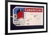 Luggage Ticket For the Cunard Line-null-Framed Giclee Print