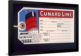 Luggage Ticket For the Cunard Line-null-Framed Giclee Print