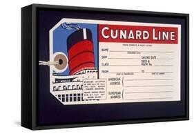 Luggage Ticket For the Cunard Line-null-Framed Stretched Canvas