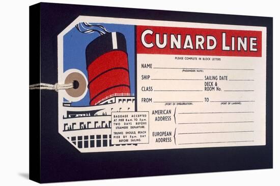 Luggage Ticket For the Cunard Line-null-Stretched Canvas