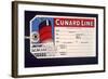 Luggage Ticket For the Cunard Line-null-Framed Giclee Print