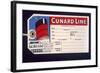 Luggage Ticket For the Cunard Line-null-Framed Giclee Print