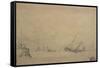 Lugger Making for the Mouth of a Harbour (Drawing)-Augustus Wall Callcott-Framed Stretched Canvas