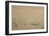 Lugger Making for the Mouth of a Harbour (Drawing)-Augustus Wall Callcott-Framed Giclee Print