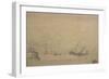 Lugger Making for the Mouth of a Harbour (Drawing)-Augustus Wall Callcott-Framed Giclee Print
