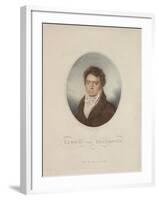 Lugwig Van Beethoven (1770-1827) Engraved by Blasius Hofel (1792-1863) 1814-Louis Rene Letronne-Framed Giclee Print