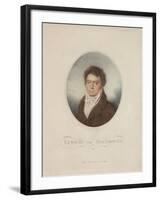 Lugwig Van Beethoven (1770-1827) Engraved by Blasius Hofel (1792-1863) 1814-Louis Rene Letronne-Framed Giclee Print