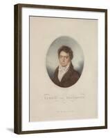 Lugwig Van Beethoven (1770-1827) Engraved by Blasius Hofel (1792-1863) 1814-Louis Rene Letronne-Framed Giclee Print