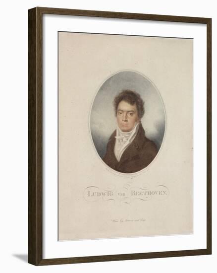 Lugwig Van Beethoven (1770-1827) Engraved by Blasius Hofel (1792-1863) 1814-Louis Rene Letronne-Framed Giclee Print