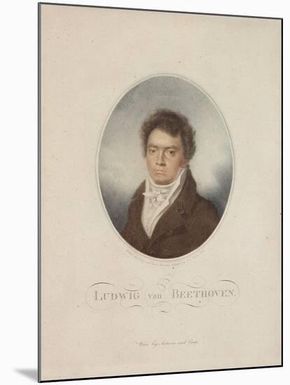 Lugwig Van Beethoven (1770-1827) Engraved by Blasius Hofel (1792-1863) 1814-Louis Rene Letronne-Mounted Giclee Print