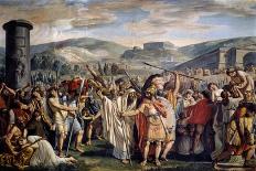 Trajan Dismissing His Armed Guard in Conspirator Licinius Sura's House, 1820-Luigi Ademollo-Giclee Print