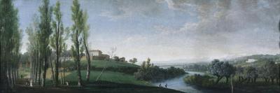 Landscape with a House and Fishermen Along a River-Luigi Bertelli-Giclee Print