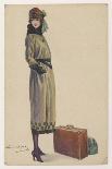 Young Woman Showing the Barrel-Line Silhouette of the Period-Luigi Bompard-Mounted Art Print