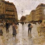 A Winter Street Scene, Paris-Luigi Loir-Giclee Print