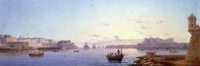 Grand Harbour, Malta, from Corrodino, 1911-Luigi Maria Galea-Framed Premium Giclee Print