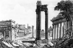 Temple of Hercules at Cora-Luigi Rossini-Framed Stretched Canvas