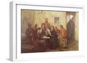 Luigi Settembrini Incarcerated on the Prison Island of Santo Stefano-Vincenzo Montefusco-Framed Giclee Print