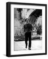 Luigi Tenco Walking Along the River-null-Framed Giclee Print