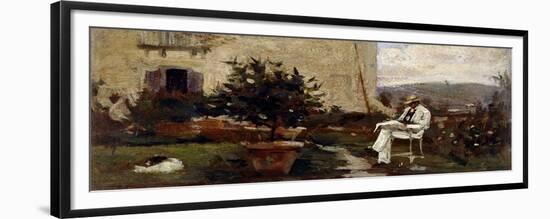 Luigi Tommasi in Garden, 1884-Silvestro Lega-Framed Giclee Print