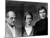 Luis Bunuel, Catherine Deneuve and Franco Nero during filming of 'Tristana', 1970 (b/w photo)-null-Mounted Photo