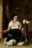 Woman Spinning , 1859-Luis Cadena-Framed Stretched Canvas