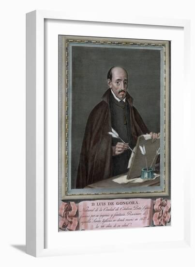 Luis De Gongora (1561-1627). Spanish Baroque Lyric Poet. Engraving. Colored.-Tarker-Framed Photographic Print