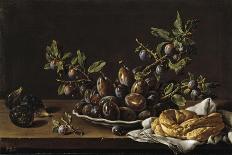 Still Life with Artichokes, Tomatoes in Landscape-Luis Egidio Melendez-Art Print