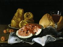 Bodegón con ostras, ajos, huevos, perol y puchero-Luis Egidio Meléndez-Giclee Print