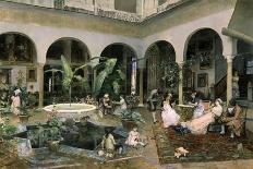 Familia En Un Patio De Sevilla-Luis Jimenez Aranda-Giclee Print