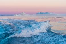 Huge Stranded Icebergs at the Mouth of the Icejord Near Ilulissat at Midnight, Greenland-Luis Leamus-Framed Stretched Canvas