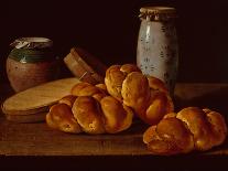 Bodegon with Bread, two Sweet Boxes, a Honey Pot and a Ceramic Jar-Luis Menendez or Melendez-Mounted Giclee Print