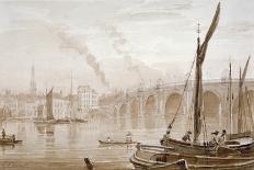 View of Blackfriars Bridge from the Surrey Shore, with Boats in the Foreground, London, C1825-Luke Clennell-Framed Giclee Print