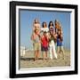 LUKE PERRY; TORI SPELLING; JASON PRIESTLEY; IAN ZIERING; JENNIE GARTH; BRIAN AUSTIN GREEN. "Beve...-null-Framed Photographic Print