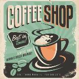 Retro Poster for Coffee Shop on Old Paper Texture-Lukeruk-Art Print