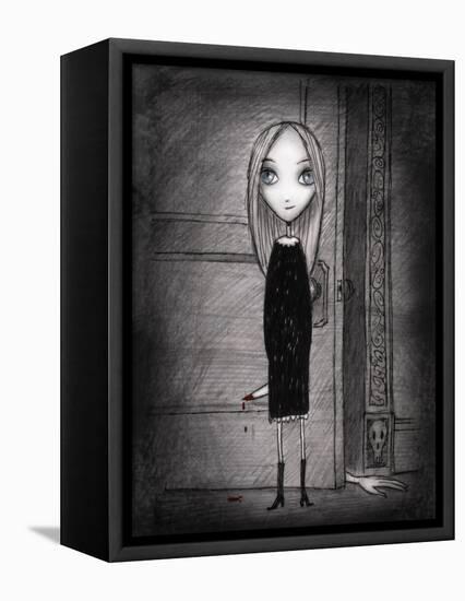 Lulu with knife-Harry Briggs-Framed Stretched Canvas
