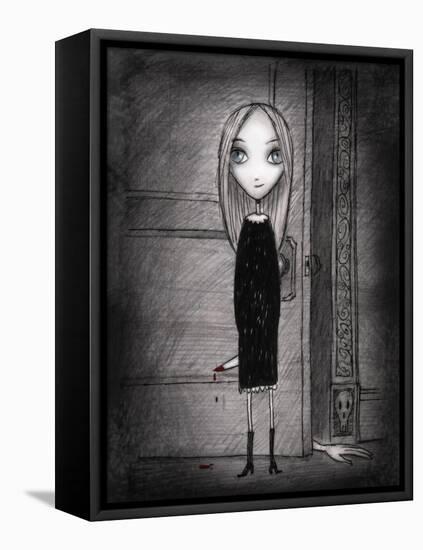 Lulu with knife-Harry Briggs-Framed Stretched Canvas