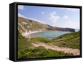 Lulworth Cove, Dorset, England, United Kingdom, Europe-Rainford Roy-Framed Stretched Canvas