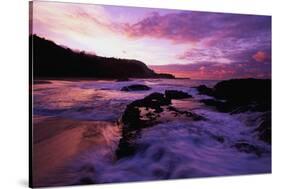 Lumahai Beach at Sunset HI-null-Stretched Canvas