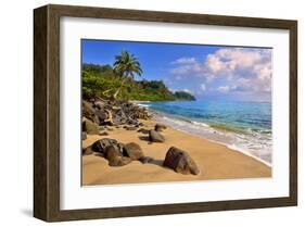 Lumahai Beach near Hanalei, Island of Kauai, Hawaii, USA-null-Framed Art Print