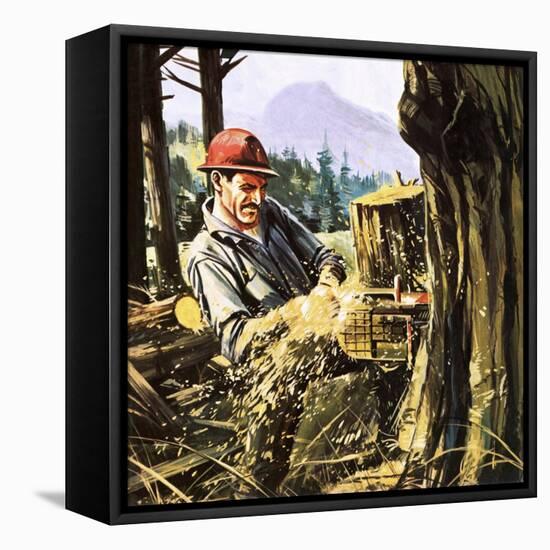 Lumberjack-Gerry Wood-Framed Stretched Canvas