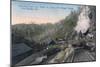 Lumberjacks Carrying Logs over Gulch by Cable - Fort Bragg, CA-Lantern Press-Mounted Art Print