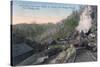 Lumberjacks Carrying Logs over Gulch by Cable - Fort Bragg, CA-Lantern Press-Stretched Canvas