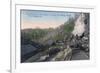 Lumberjacks Carrying Logs over Gulch by Cable - Fort Bragg, CA-Lantern Press-Framed Premium Giclee Print